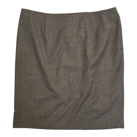 Talbots Womens Pencil Skirt Size 14W Gray Wool Blend Below Knee Professional - Picture 1 of 10
